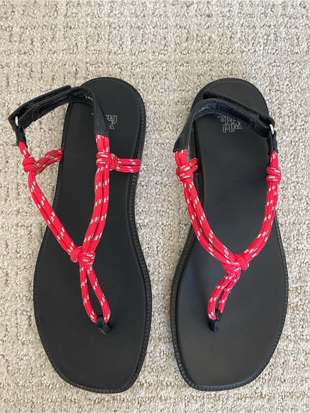 Target WILD FABLE Carson Red Rope Bungee Thong Flat Sandals for Women